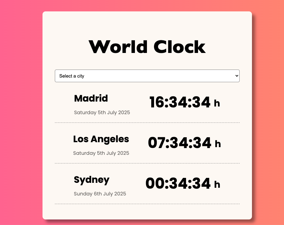 World clock image